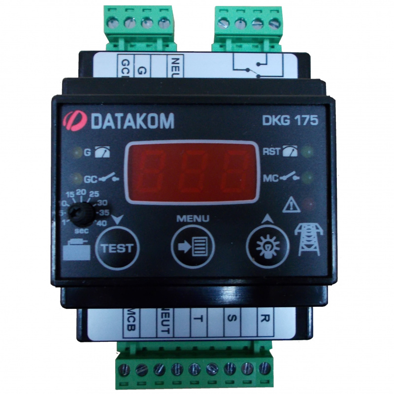 DATAKOM DKG-175 Generator/Mains Automatic transfer switch controller (ATS), 230/400 VAC, DIN rail mounted