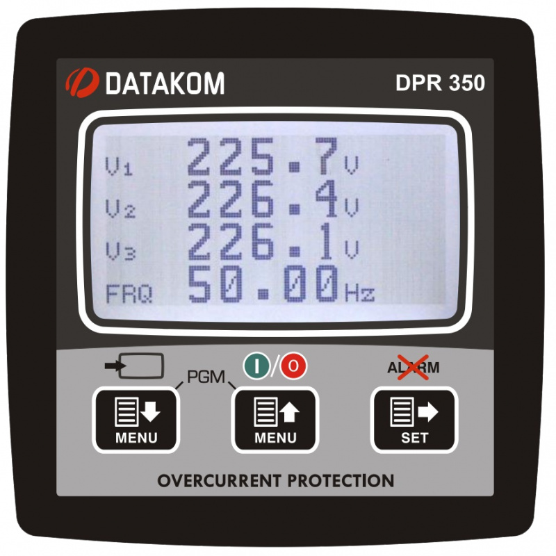 DATAKOM DPR-350 Network Analyzer with Multifunctional Protection Relay, 19-150VDC power supply