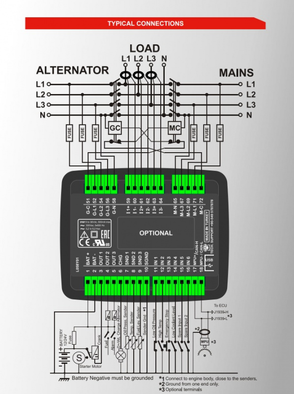DATAKOM D-200-MK2 Multifunctional Generator Controller with MPU