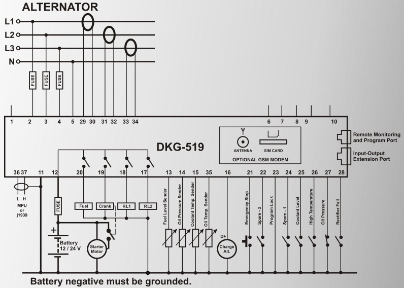 DATAKOM DKG-519-CAN Manual and Remote Start Controller with J1939