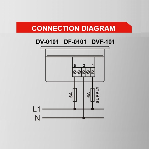 DATAKOM DV-0101 Voltmeter panel, 1 phase, 96x48mm