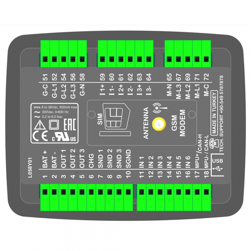 DATAKOM D-200-MK2 Multifunctional Generator Controller with J1939