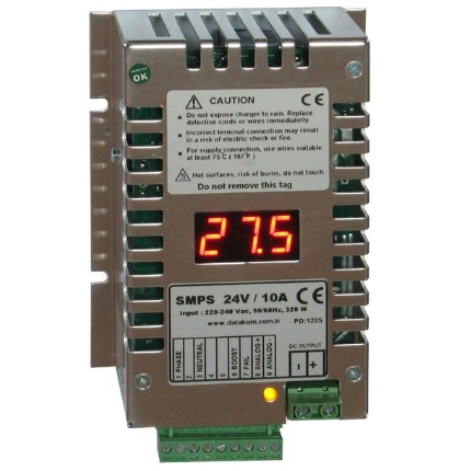 DATAKOM SMPS-1210-D (12V/10A) Generator Start Battery Charger /Stabilized Power Supply, with Display