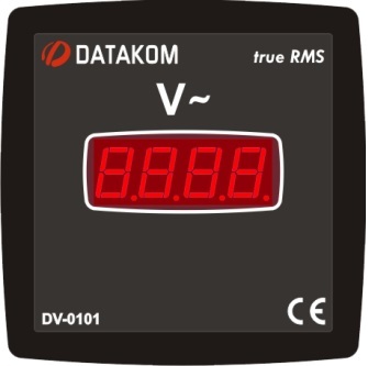 DATAKOM DV-0101 Voltmeter panel, 1 phase, 96x96mm,  isolated power supply