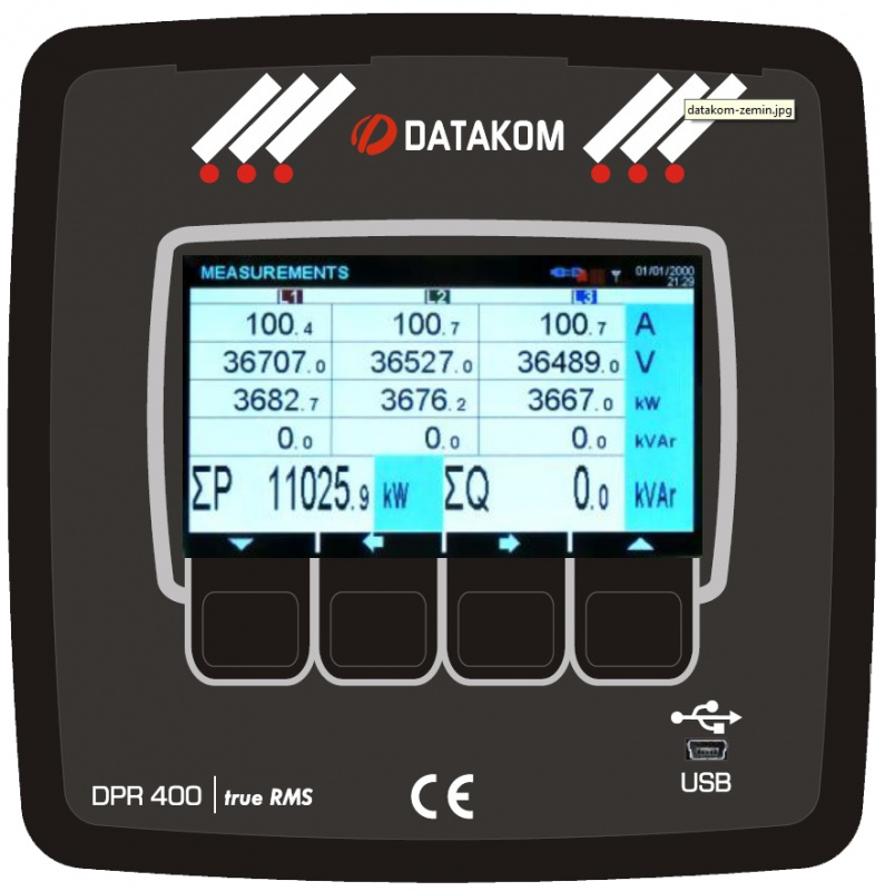 DATAKOM DPR-400 Network Analyzer with Multifunctional Protection Relay, 19-150V DC power supply