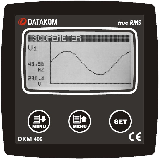 DATAKOM DKM-409 Electric network analyser panel, 96x96mm, RS-485, I/O